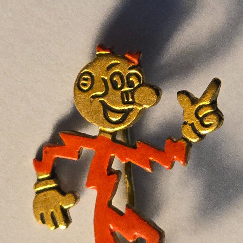 Sparky Vintage Reddy Kilowatt Electric Company Advertising Pin 1 Inch Tall